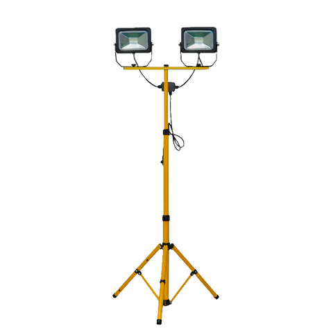 Floodlight 100 Watt (2 x 50W) LED Twin Tripod ( 1.6m) with lead