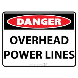 Danger - Overhead Powerlines - 600mm x 450mm - Poly