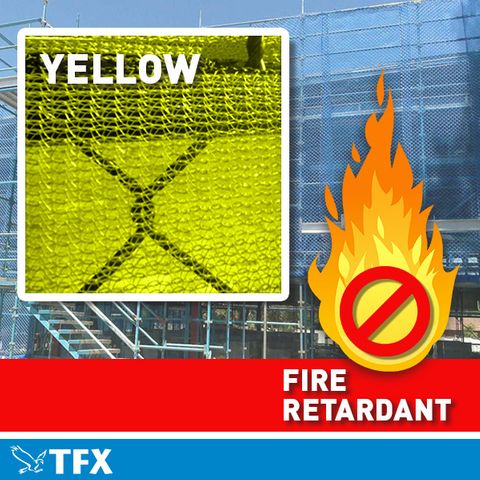 1.8 m X 7.5 m Yellow Scaffolding Chain/Premium Shadecloth Shroud - Fire Resistant