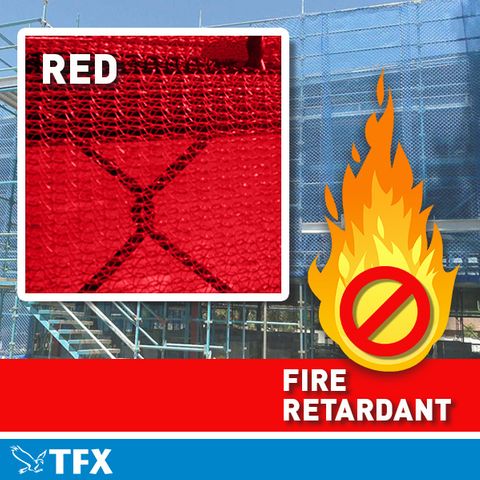 1.8 m X 7.5 m Red Scaffolding Chain/ Shadecloth Shroud - Fire Resistant