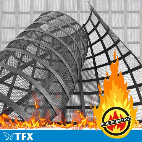 0.95mtr x 10mtr Black Flexi Mesh Fire Retardand Containment Sysytem for Scafolding
