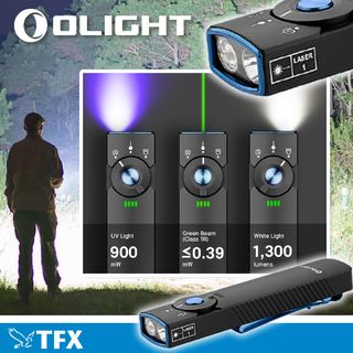 Olight Arkfeld Pro Portable EDC Flashlight With White Light & Green Laser & UV