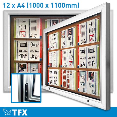 Outdoor Lockable Noticeboard  12 x A4  (1000 x 1100mm)