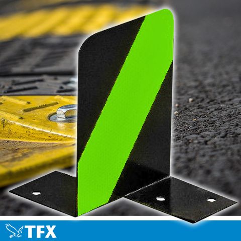 Jersey Kerb Delineator 150 x 200mm - Double Sided -Black/Fluoro Lime/Yellow