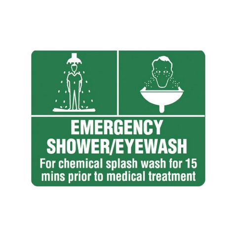 Emergency Shower/Eyewash - 600mm x 450mm - Poly Sign