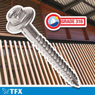 14g x 50mm Stainless 316 Grade Roofing Screw - Timber Drilling - No Neo