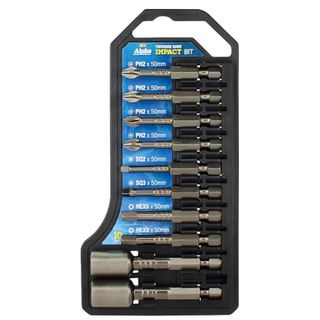 10 Piece Thunderzone Driver bits set - ( 4 x PH2 - 1 x SQ2 - 1 x SQ3 - 2 x HEX550 - 1 x DB51665 - 1 x DB3865 )