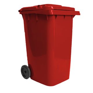240L RED Wheelie Bins with lids