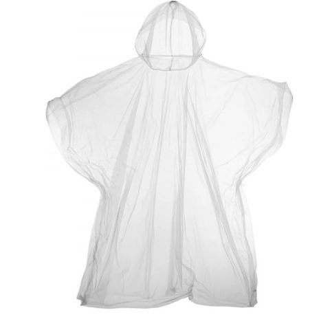White one Size fits all Poncho with hood