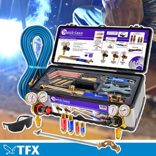 Oxy/Acettylene Kit( Bar Regulator, Flashback Arrestor, Shank, Mixer,Cutting Attachment , LH Acetylene & RH Oxygen Hose Assembly, Swagged Welding Nozzle)