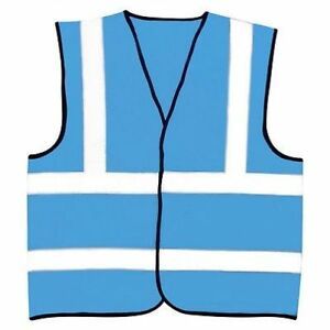 Day/Night Fluro Light Blue Hi-Vis Vest - Small Medium