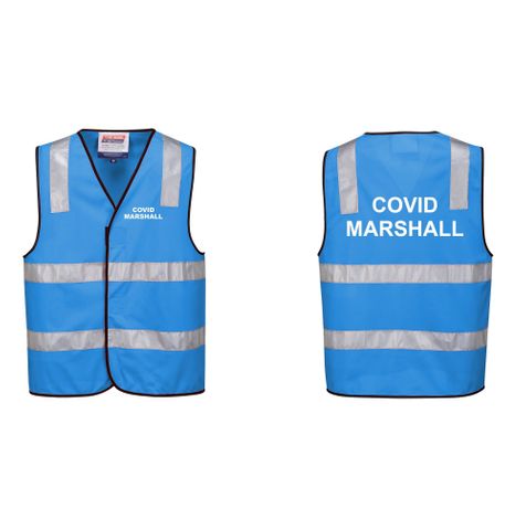 COVID MARSHALL VEST - Blue - Reflective Vest - Small / Medium