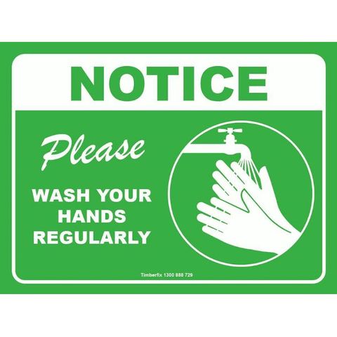 Covid Sign - Please Wash your Hands Regularly - GREEN