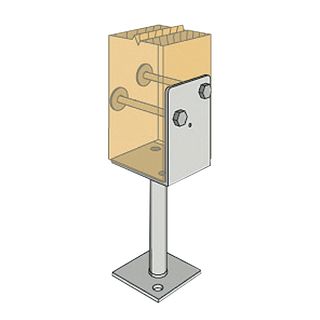 Half Stirrup Post Anchor - 300mm Leg