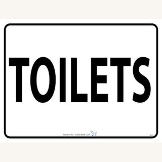 Toilets - Black on White - 600mm x 450mm - Poly Sign