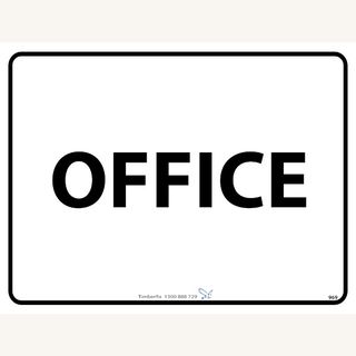 Office - Black on White - 600mm x 450mm - Poly Sign