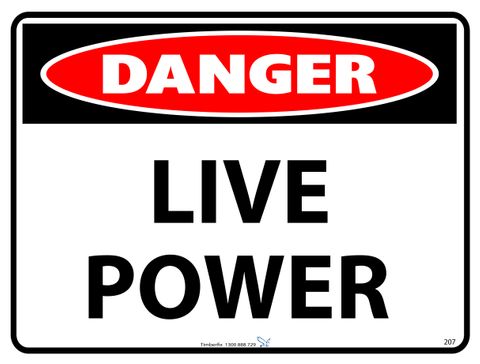 Danger - Live Power - 600mm x 450mm - Poly