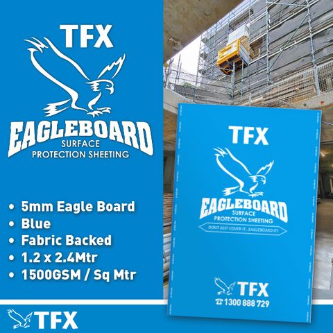 5mm Eagle Board HD - Blue - Fabric Backed  1.1m x 2.2m - 1500 Gsm / Sq Mtr - TFX Branded