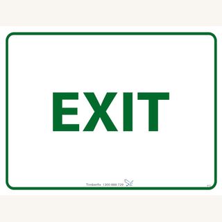 Exit - Green on White - 600mm x 450mm - Poly Sign