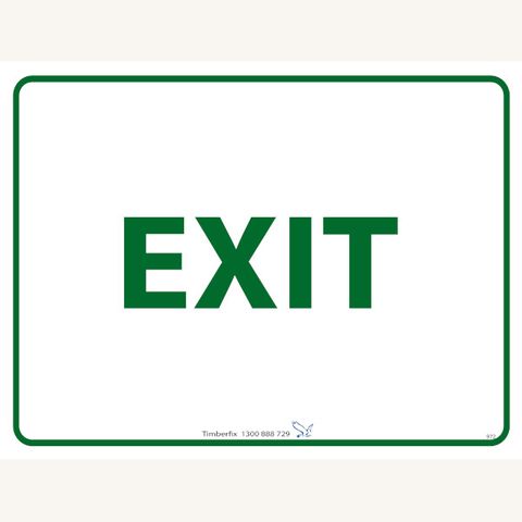 Exit - Green on White - 600mm x 450mm - Poly Sign