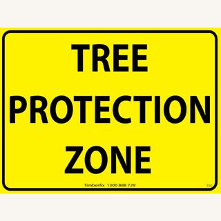 Tree Protection Zone - Black on Yellow - 600mm x 450mm - Poly Sign