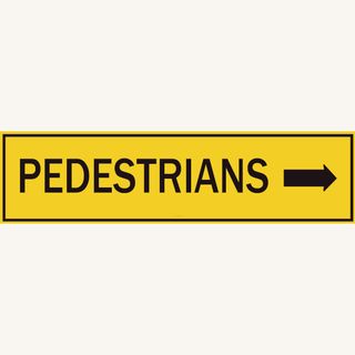 Pedestrians - Right Arrow - Aluminum Sign - Class 1 Reflective - 1200mm x 300mm