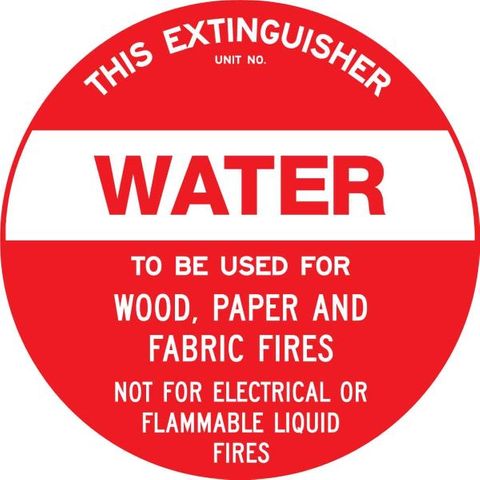 Water Extinguisher Sticker 200mm