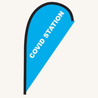 Covid Station Flag 2.5mtr