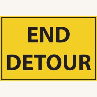 End Detour - Aluminium Sign - Class 1 Reflective - 900mm x 600mm
