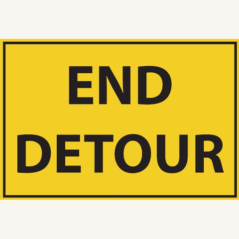End Detour - Aluminium Sign - Class 1 Reflective - 900mm x 600mm
