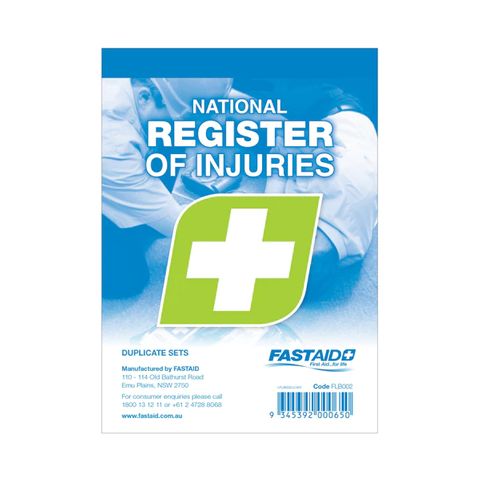 First Aid Injury Register