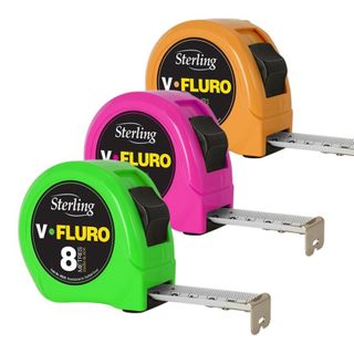 Sterling 8m  x 25mm Fluoro Tape Measure - Box 12