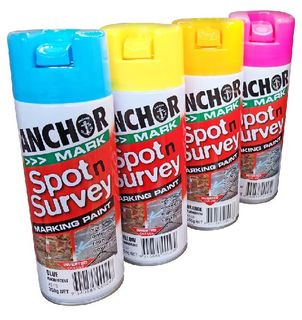 Survey Marking Paint; 350gm Mixed Box - 3 x Blue, 3 x Orange, 3 x Pink, 3 x Yellow