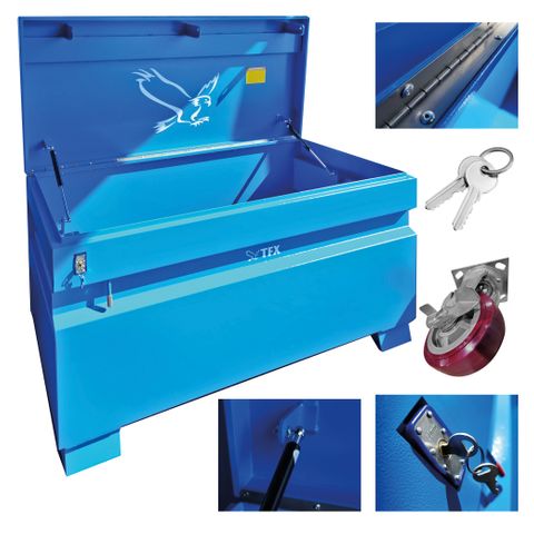 Site Box  1220 x 615 x 720mm - BLUE - TFX Branded - with wheels -