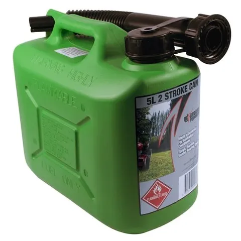 5 Ltr Plastic Jerry Can Green  for 2 Stroke