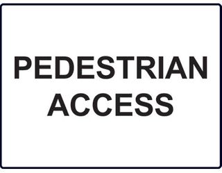 Pedestrian Access - Black on White - 600mm x 450mm - Poly Sign