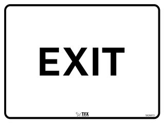 Exit - Black on White - 600mm x 450mm - Poly Sign