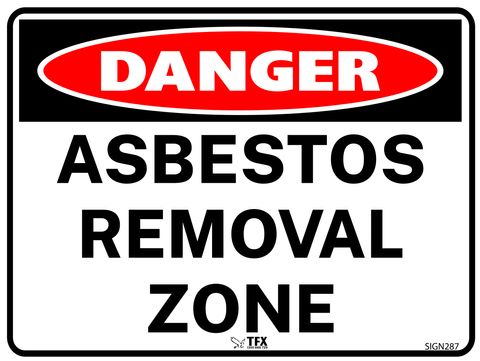 Danger - Asbestos Exclusion Zone -  600mm x 400mm - Poly Sign