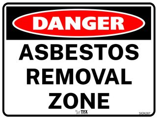 Danger - Asbestos Exclusion Zone -  600mm x 400mm - Poly Sign