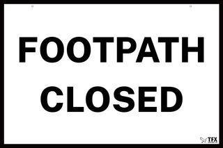 Footpath Closed - Aluminium Sign - Class 1 Reflective - 900mm x 600mm