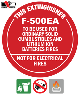 ID Sign for F-500 Li-ion Extinguisher