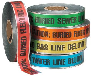 Underground Marker Tape- Gas - Detectable -100mm x 250m roll