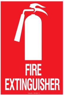Angled Fire Extinguisher Location Sign 150mm x 225mm -