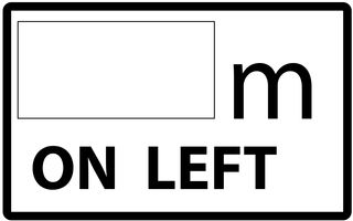 m On Left Warning Sign - Aluminium Sign - Class 1 Reflective - 800mm x 500mm