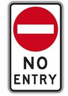 No Entry (with symbol) - Aluminium Sign - Class 1 Reflective - 450mm x 750mm