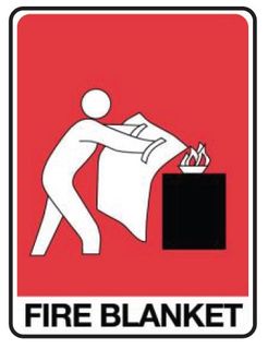 Fire Blanket - 450mm x 300mm - Poly Sign