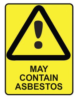 May Contain Asbestos - Black on Yellow - 600mm x 450mm - Poly Sign