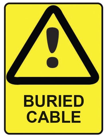 Burried Cable - Black on Yellow - 600mm x 450mm - Poly Sign