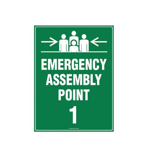 Emergency Assembly Point 1 - 600mm x 450mm - Poly Sign