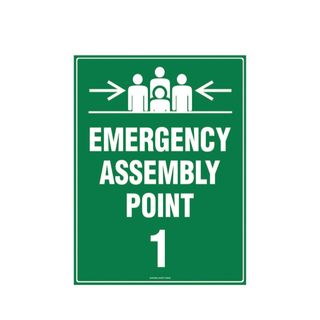 Emergency Assembly Point 1 - 600mm x 450mm - Poly Sign